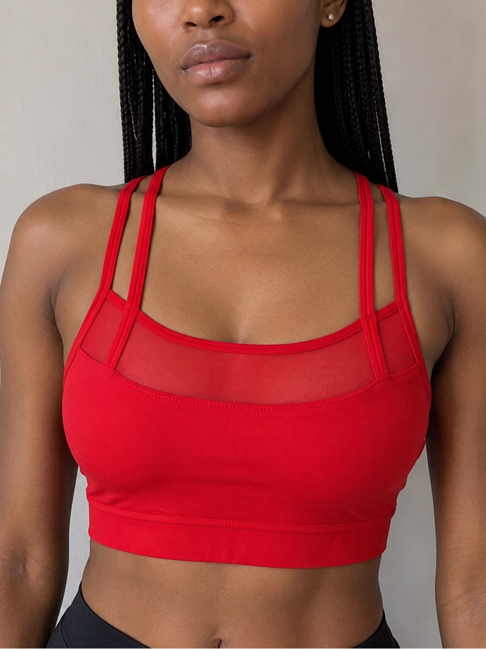 Oiselle Ballard Red Mesh Strappy Sports Bra XS/S